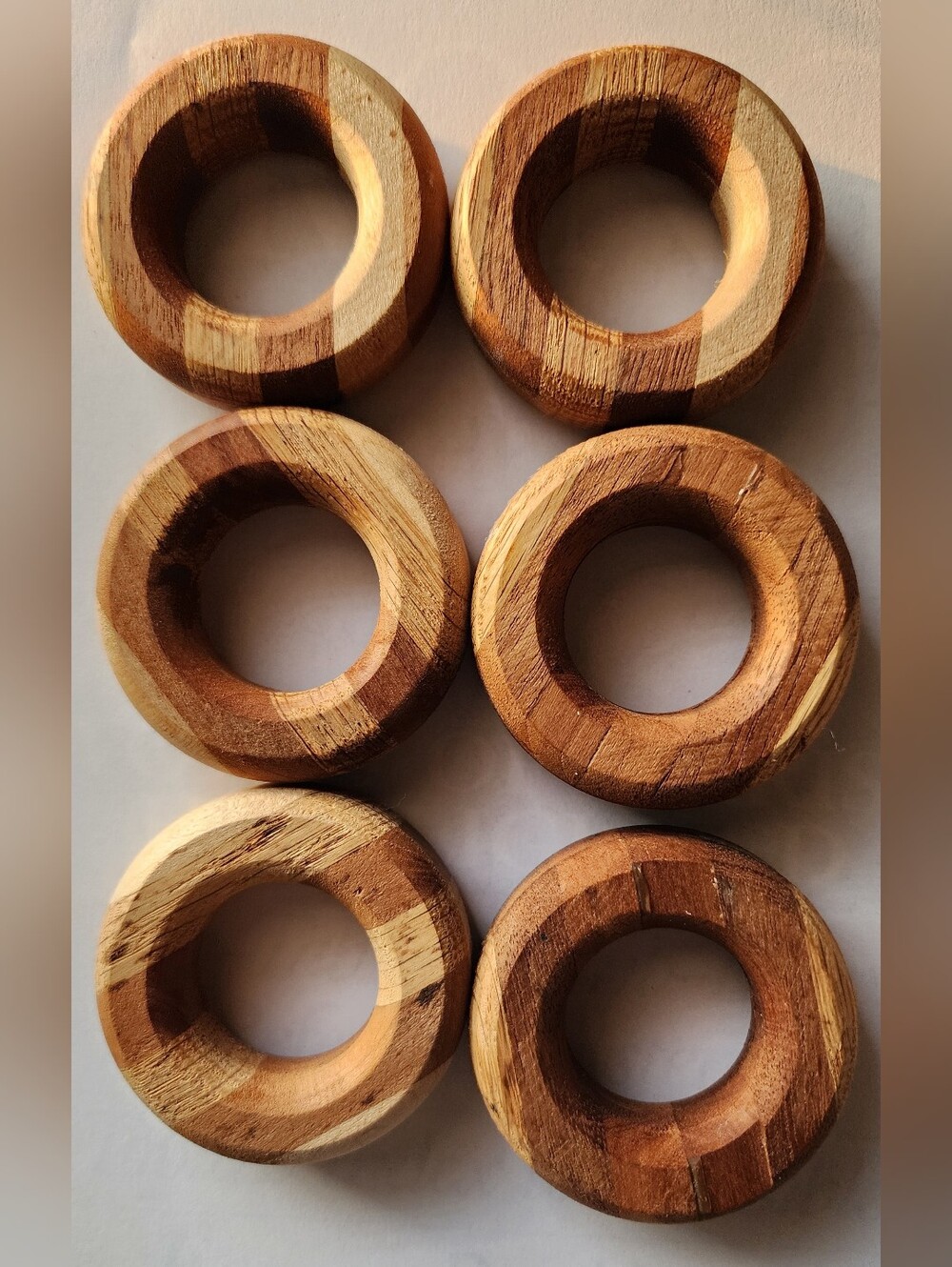 6 Pc Wood Napkin Rings